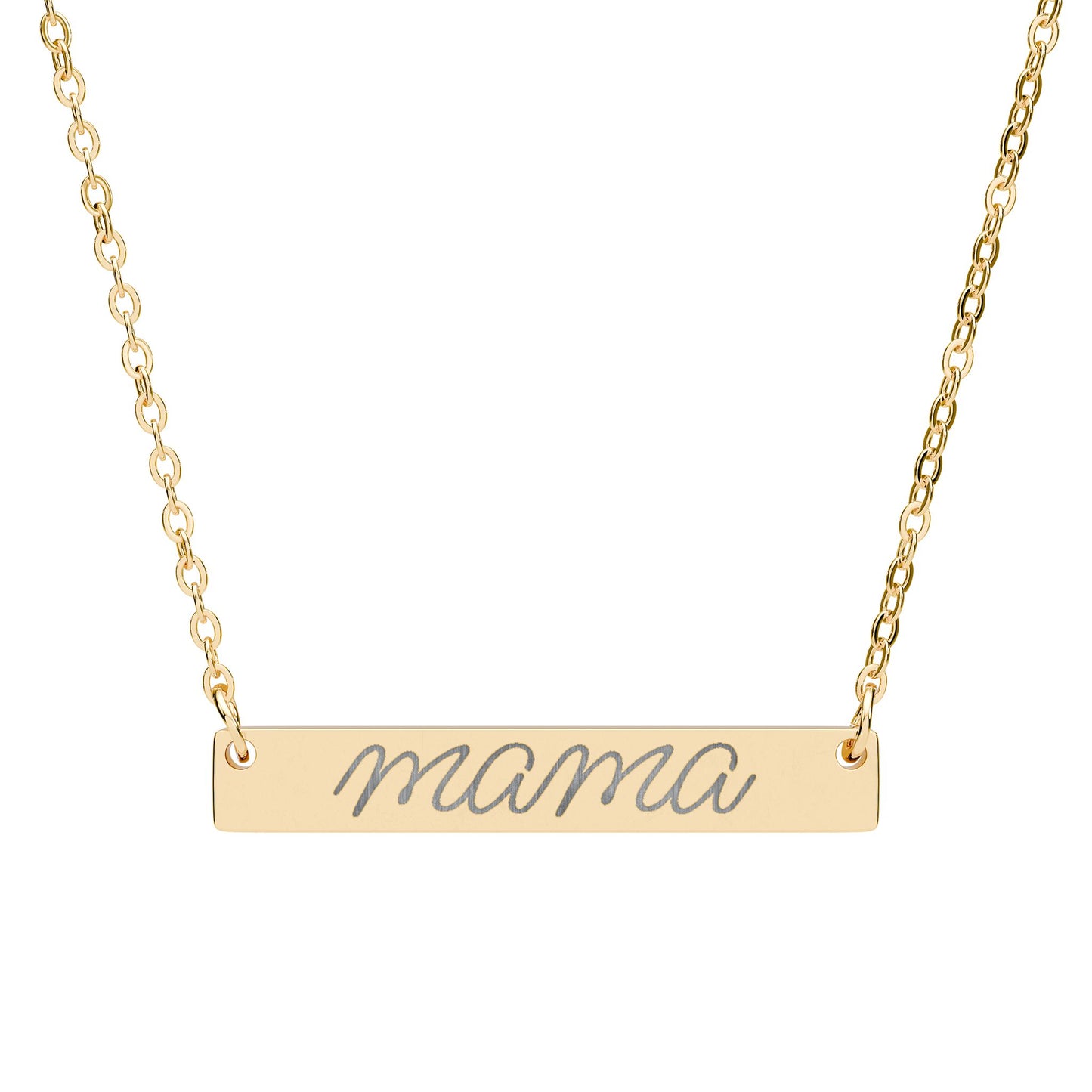 Mama Script Bar Necklace