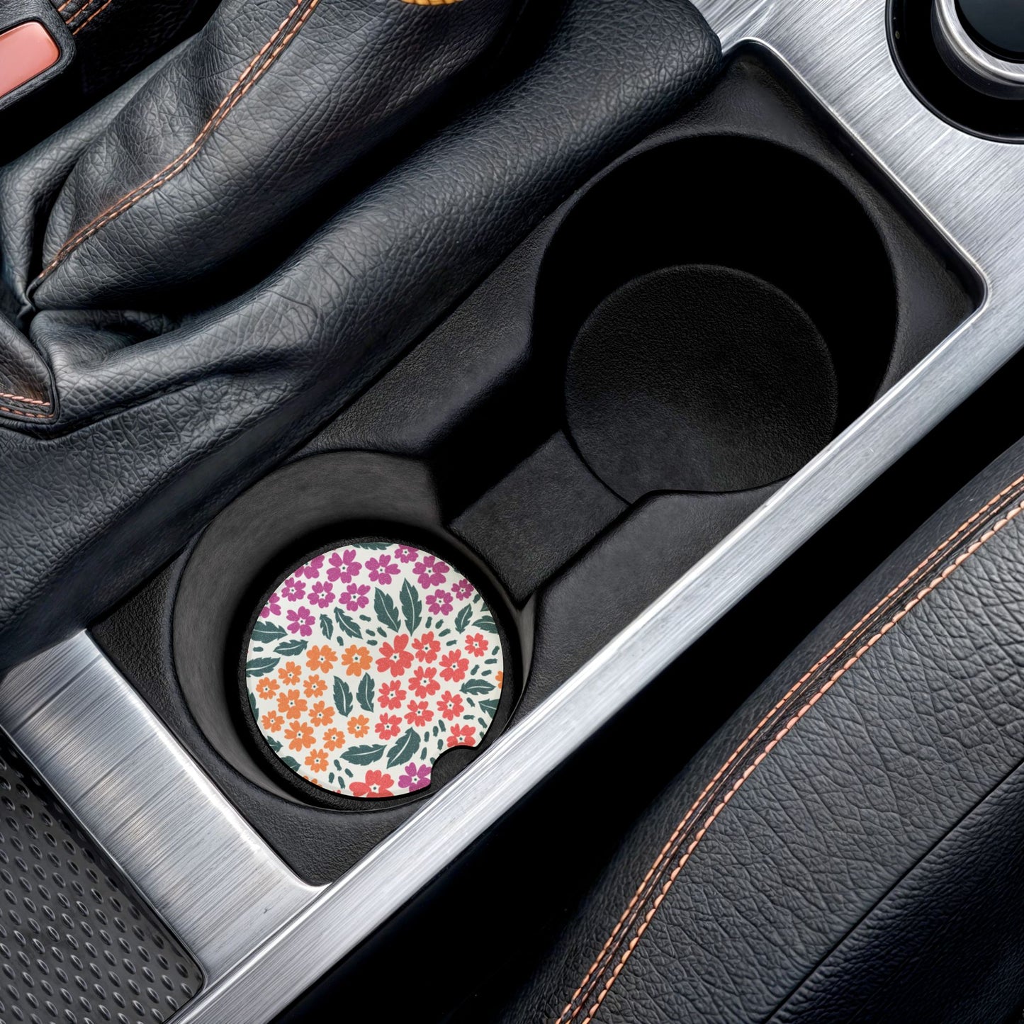 Floral Burst Soapstone Car Coaster