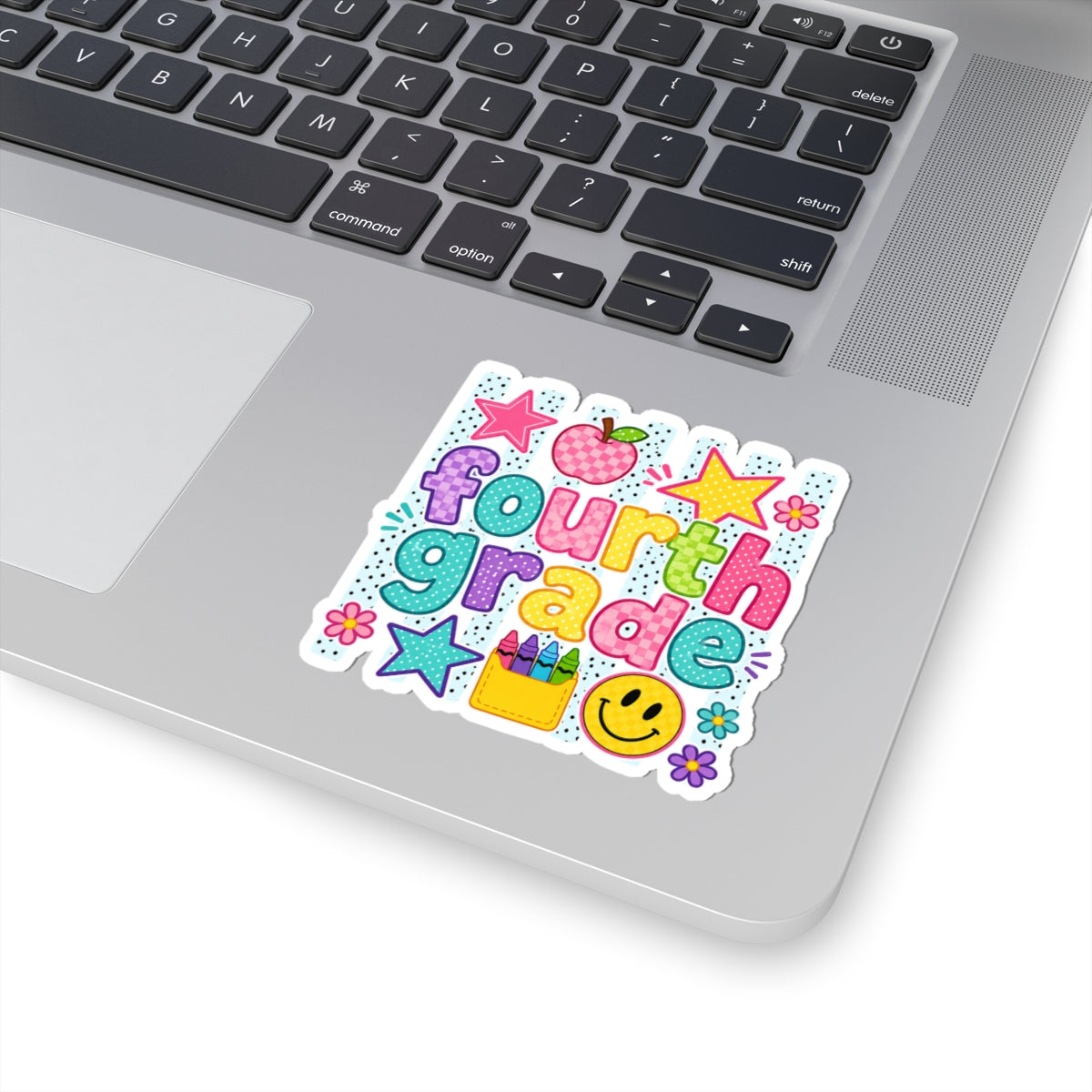 Fourth Grade Sticker — Colorful School Laptop Decal for Students & Teachers