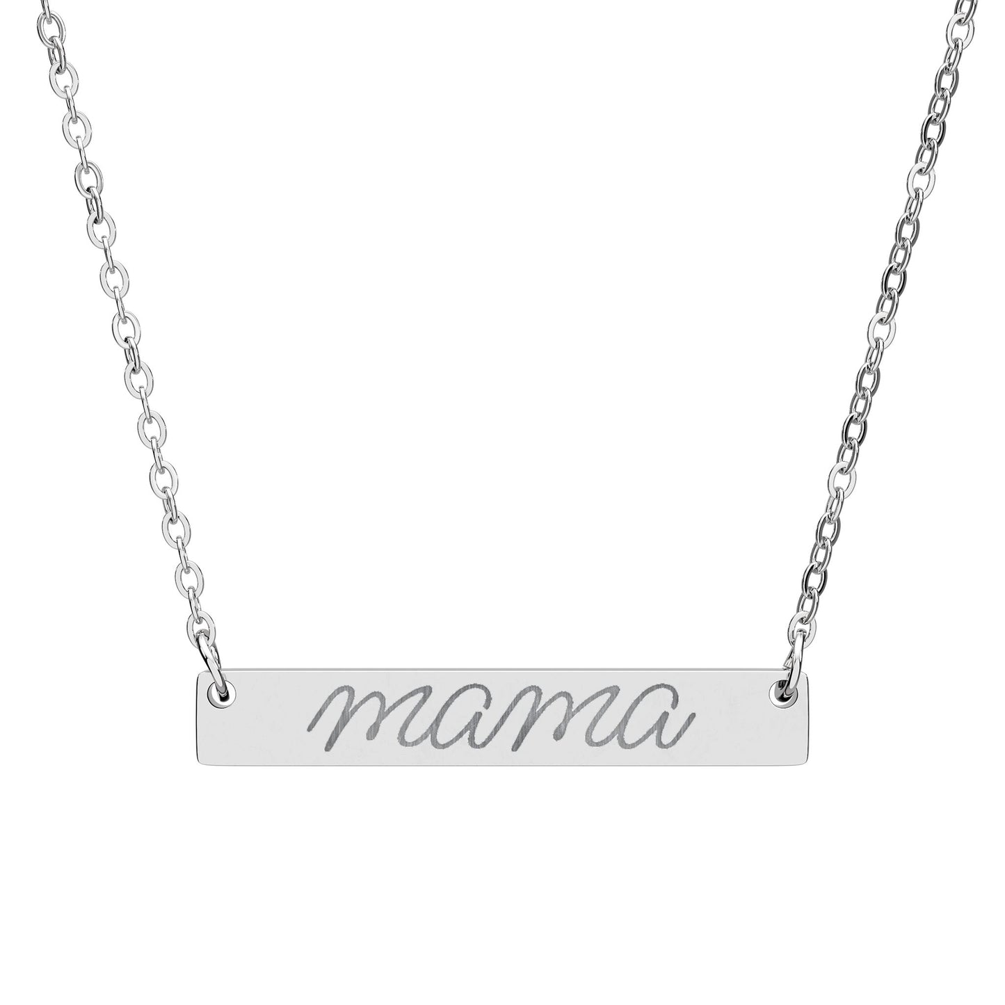 Mama Script Bar Necklace