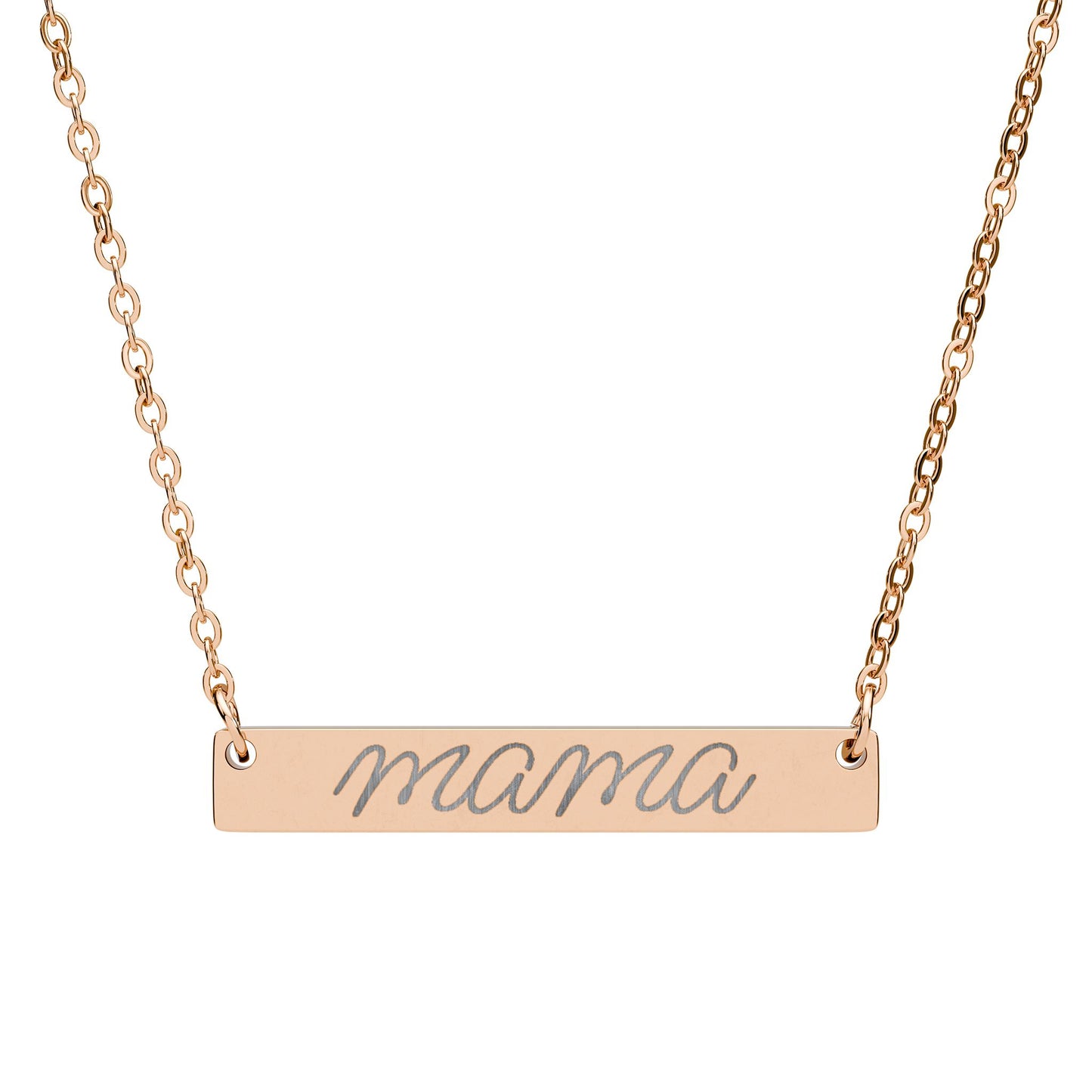 Mama Script Bar Necklace