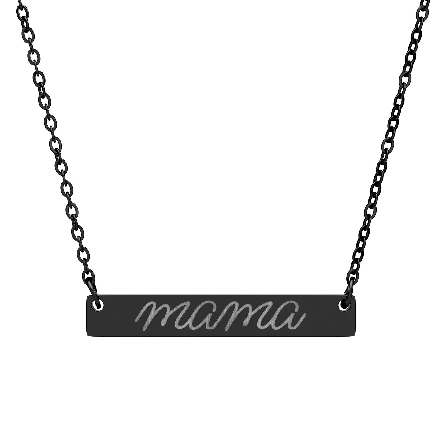 Mama Script Bar Necklace