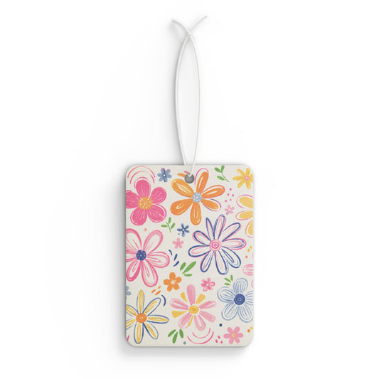 Floral Sketch Car Air Freshener