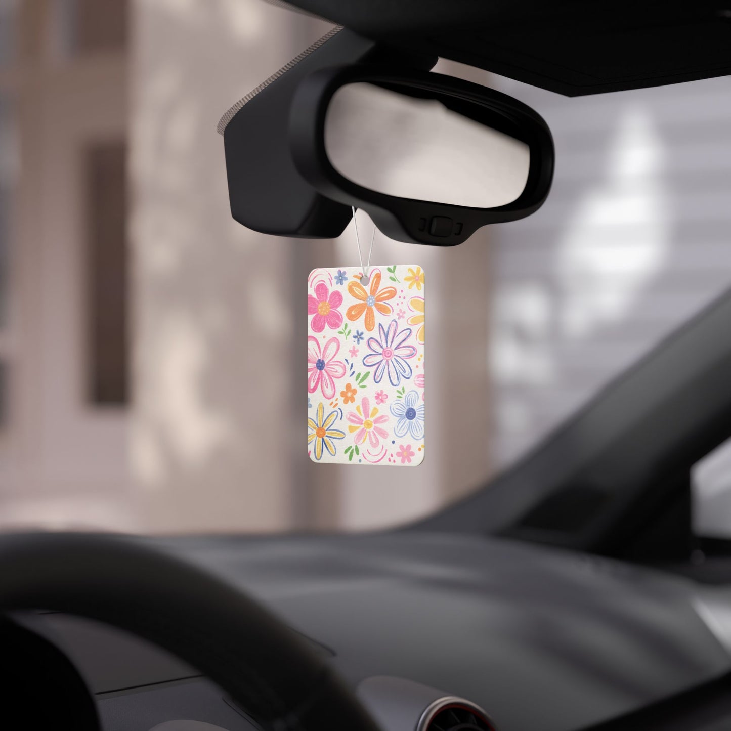 Floral Sketch Car Air Freshener
