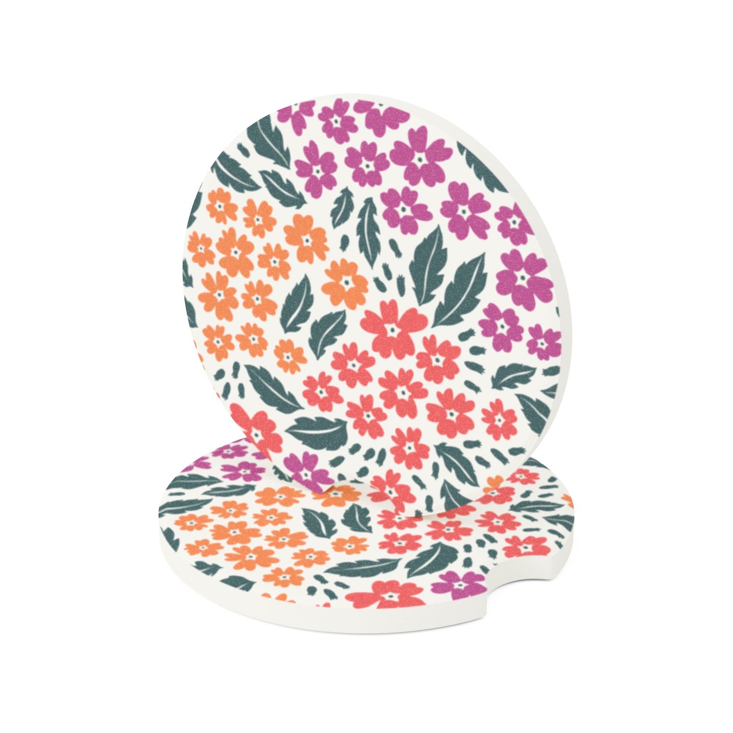 Floral Burst Soapstone Car Coaster