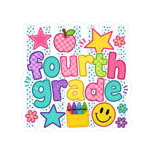 Fourth Grade Kiss Cut Sticker