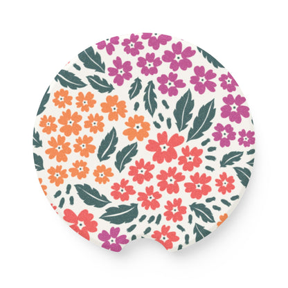 Floral Burst Soapstone Car Coaster